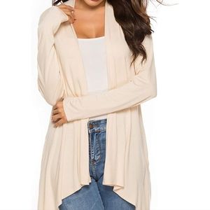 New open front beige fall cardigan